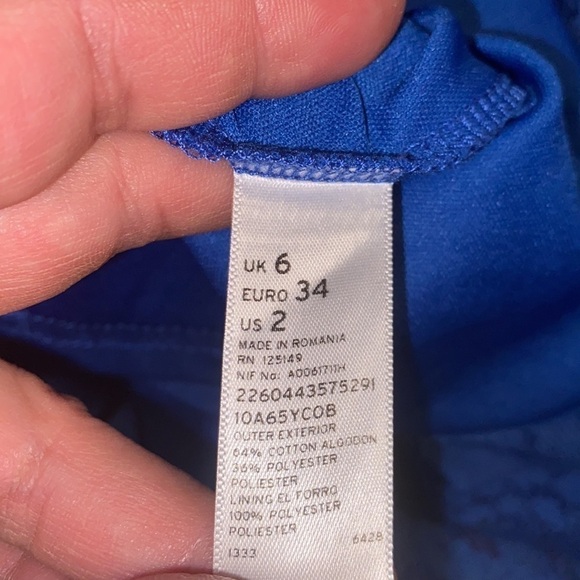 Topshop lace dress royal blue hidden back zip lined size 2 - Picture 4 of 4